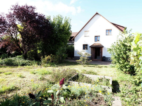 Blick vom Garten zum Haus