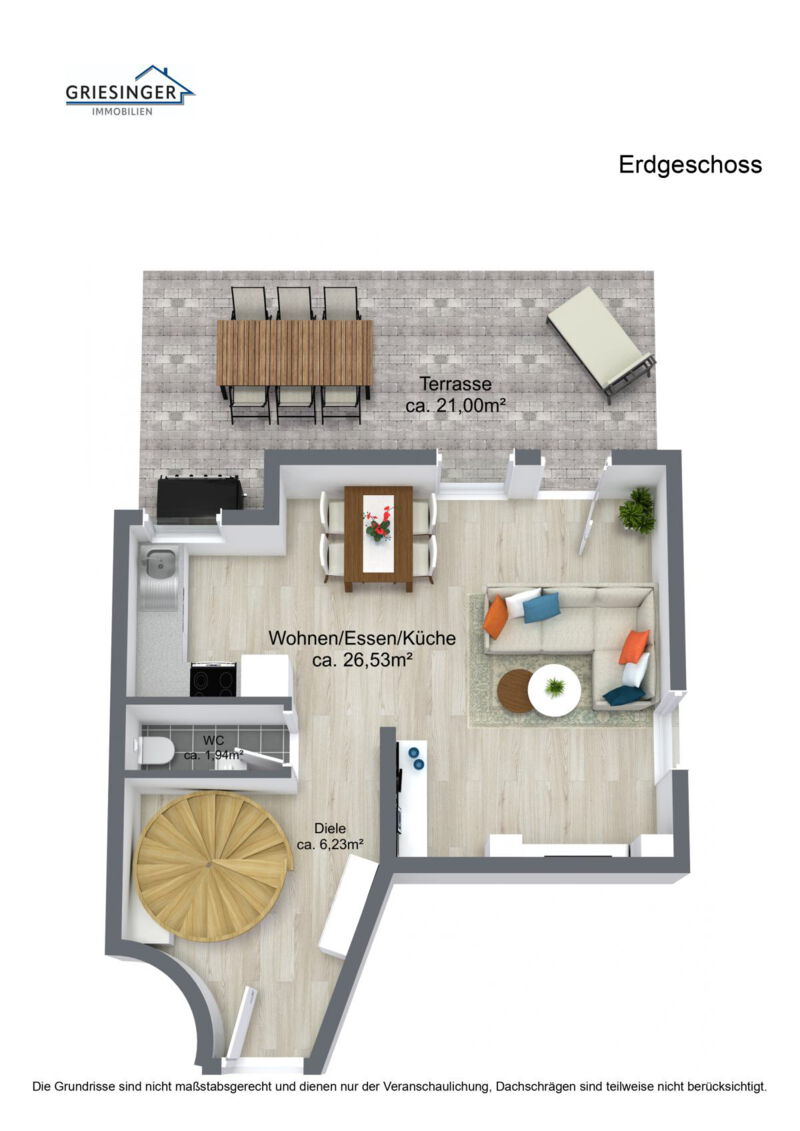 Erdgeschoss-3D Grundriss