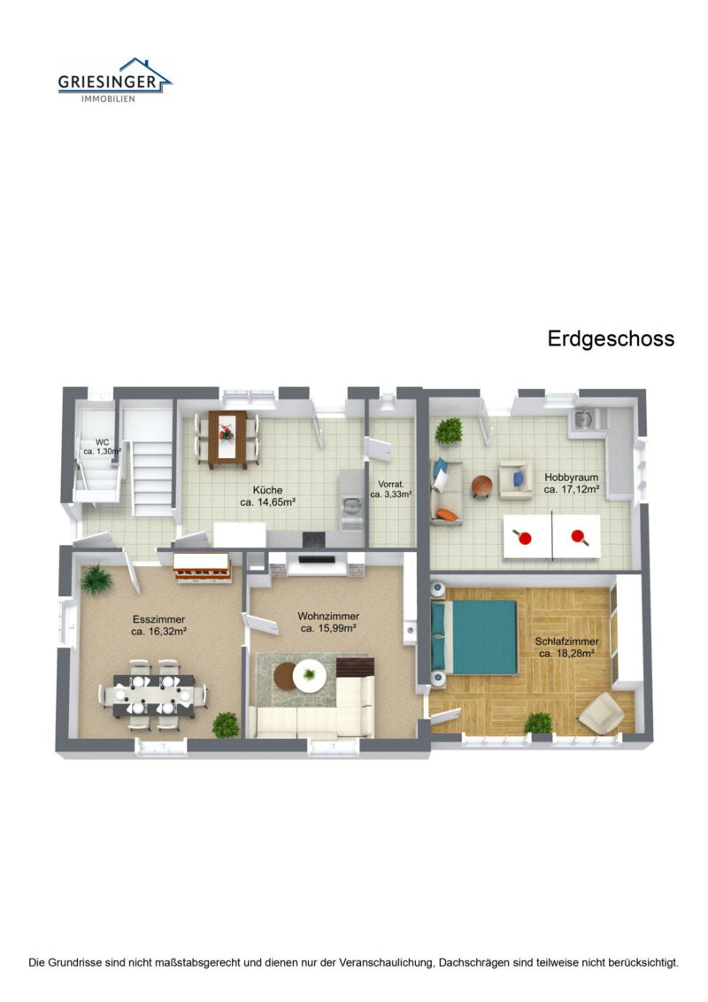 Erdgeschoss - 3D Grundriss