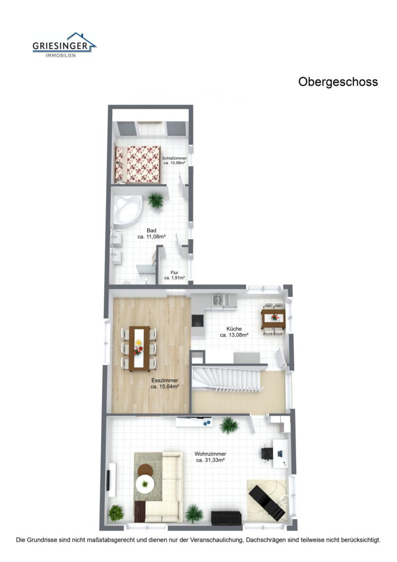 Obergeschoss - 3D Grundriss