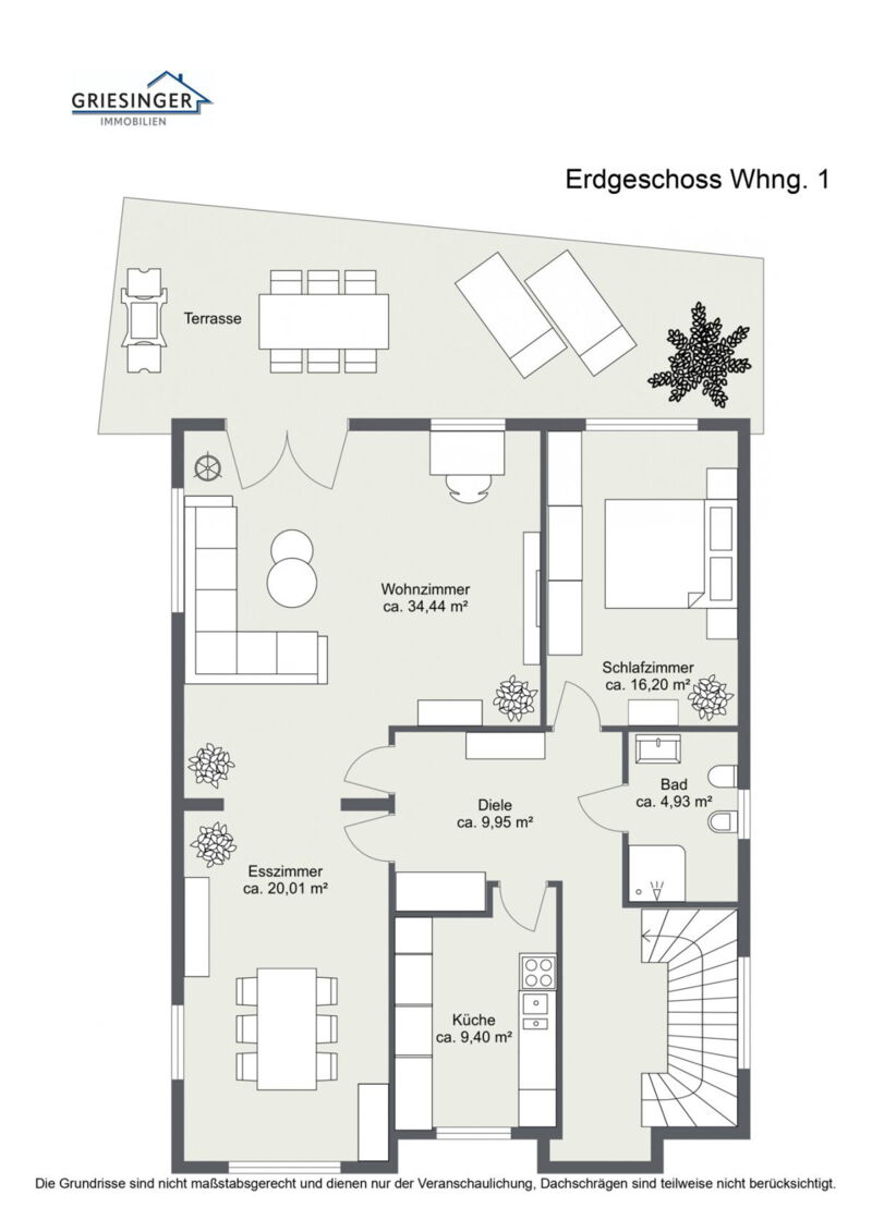 2D Grundriss - Erdgeschoss Whng. 1