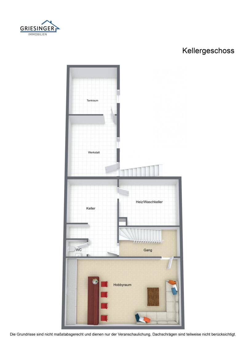 Kellergeschoss - 3D Grundriss