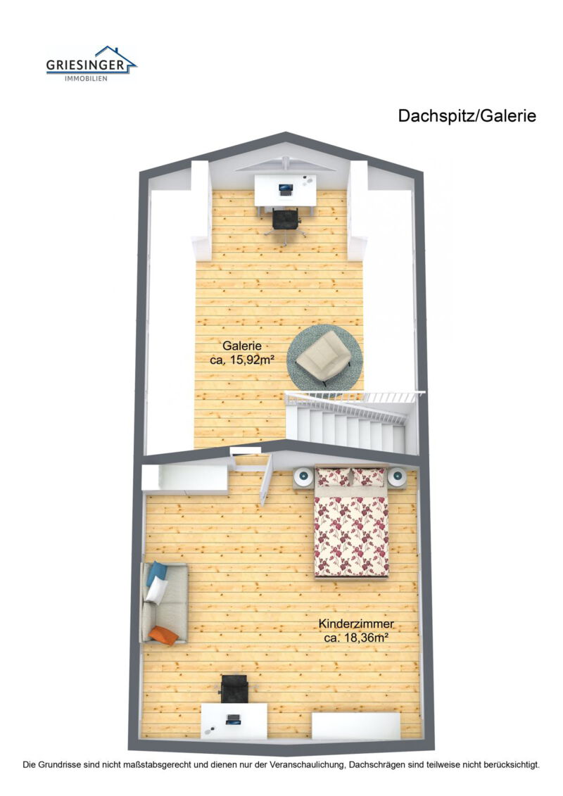 DachspitzGalerie - 3D Grundriss