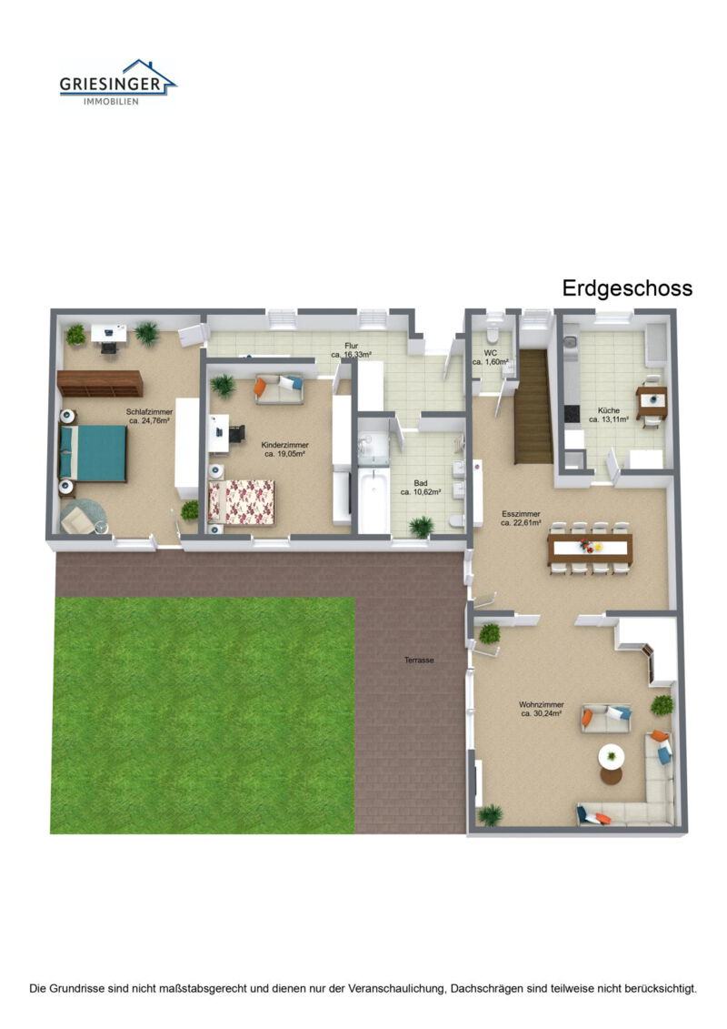 Erdgeschoss - 3D Grundriss