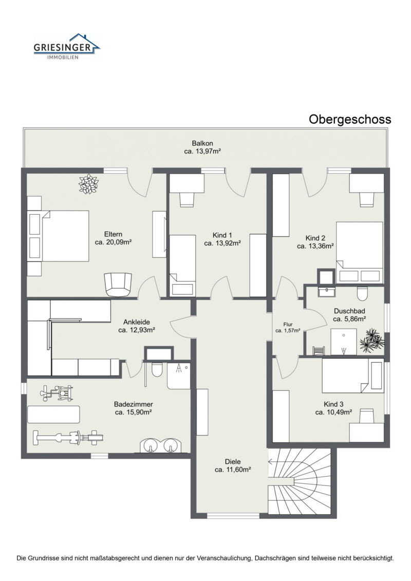 Obergeschoss - 2D Grundriss