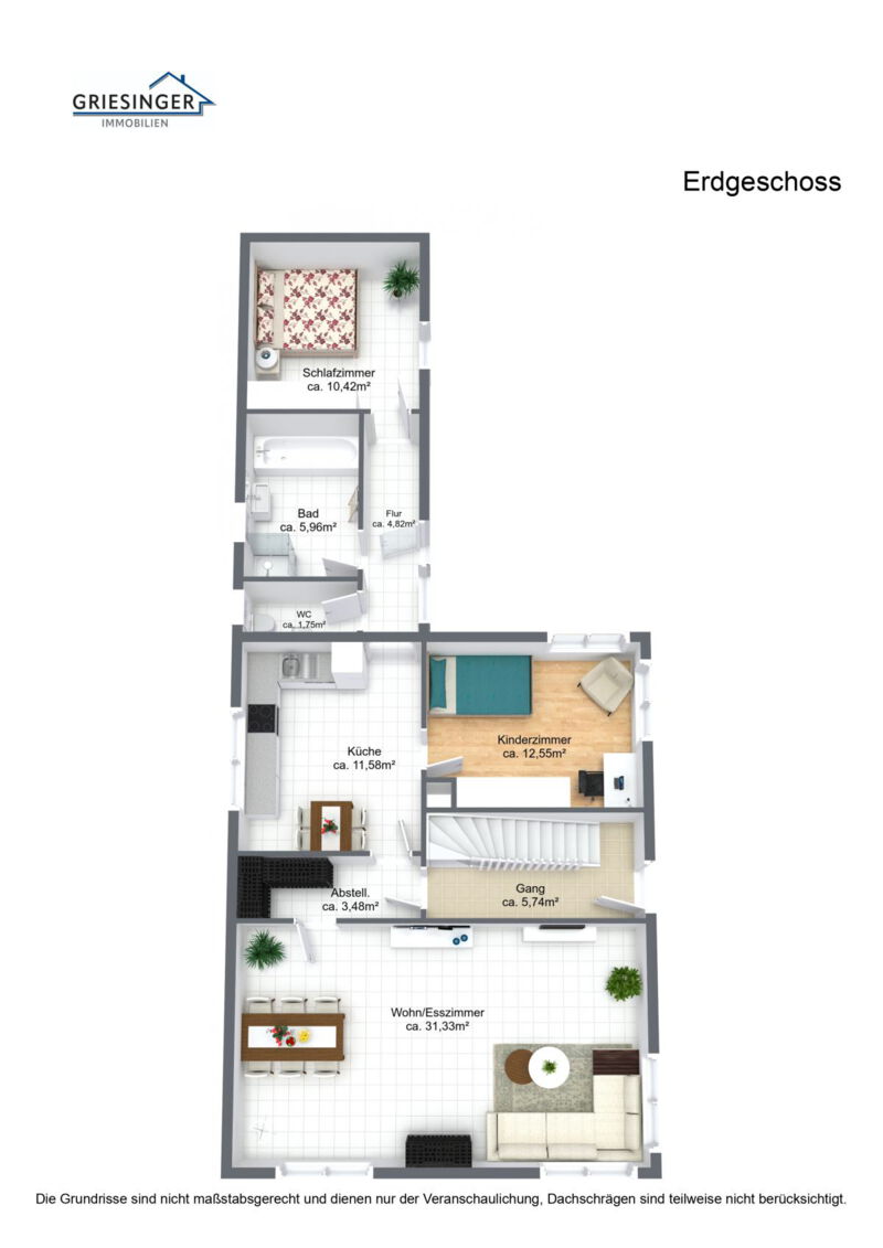 Erdgeschoss - 3D Grundriss