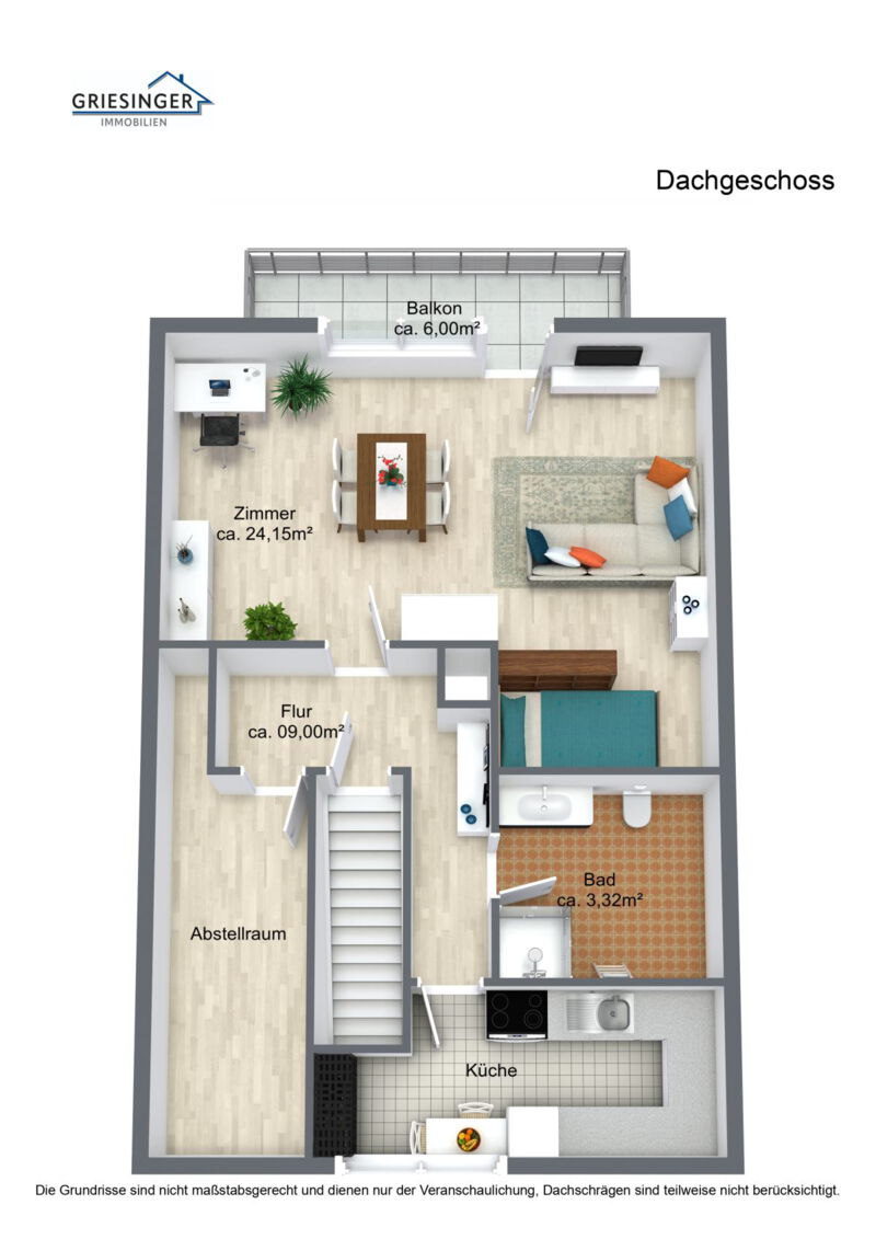 3D Grundriss - Dachgeschoss