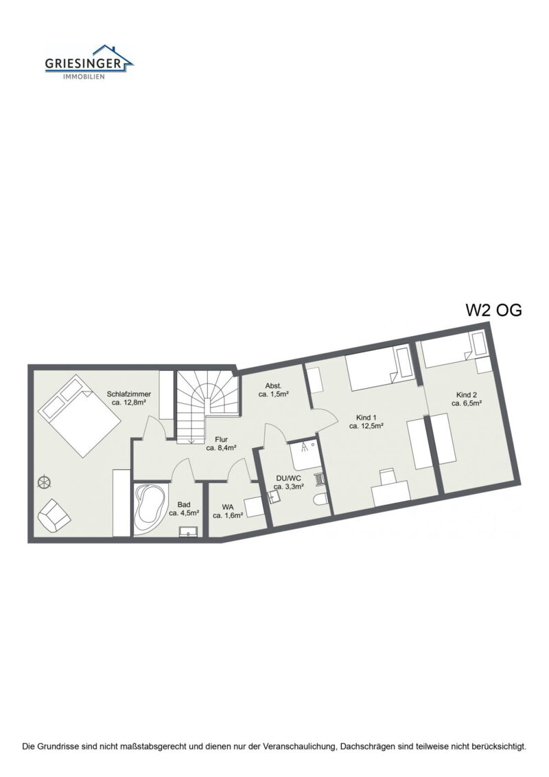 W2 Obergeschoss - 2D Grundriss