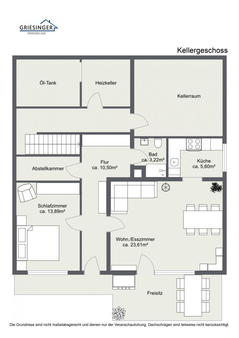 2D Grundriss - Kellergeschoss -
