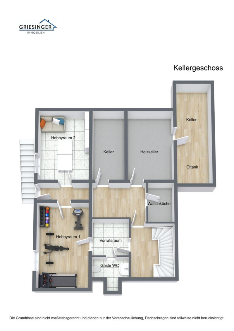 3D Grundriss- Kellergeschoss